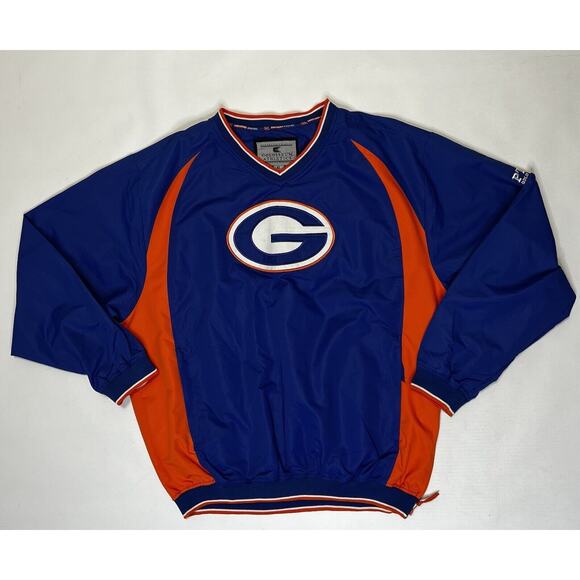 Colosseum Ath. XL Pullover Windbreaker Jacket Blue Orange Embroider G Logo NEW - Picture 1 of 15